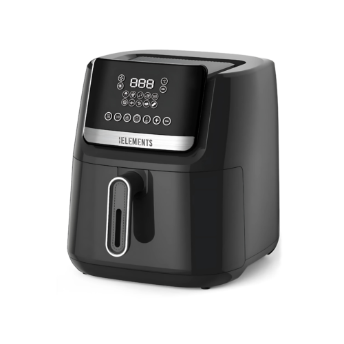 KB Elements ELK65FD1 Digital Air Fryer with 6.5L capacity, touch screen display, adjustable temperature, and detachable non-stick pot